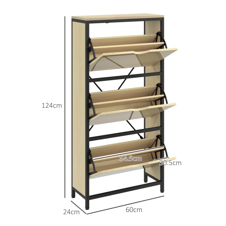 Scarpiera slim salvaspazio con 3 cassetti per 18 paia di scarpe rovere Homcom Maisons du Monde