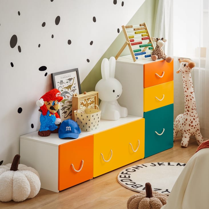 Organizador de juguetes con 1 cajon movil mdf blanco Maisons du Monde