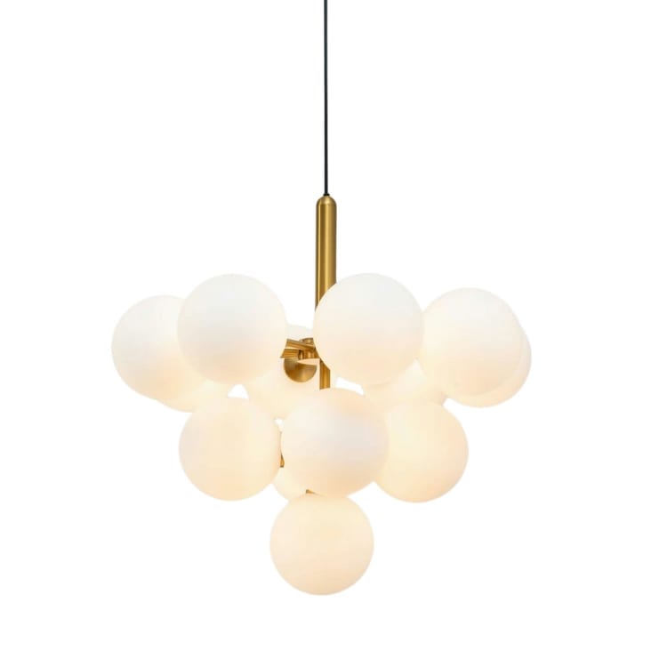 Lámpara de techo metal y vidrio latón y blanco 53 cm Coretta Maisons du Monde