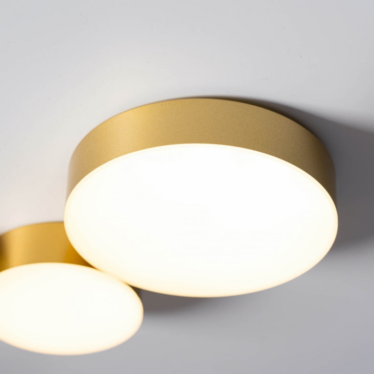 Skavi Deckenleuchte aus Metall und PVC 47 cm, Gold / Messing Skavi | Maisons ...