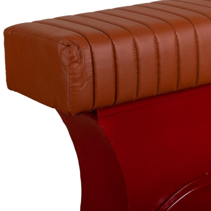 Sgabello Alexandra House Living Rosso - In Poliuretano, Metallo E Truciolato, 47 X 27 X 33 Cm
