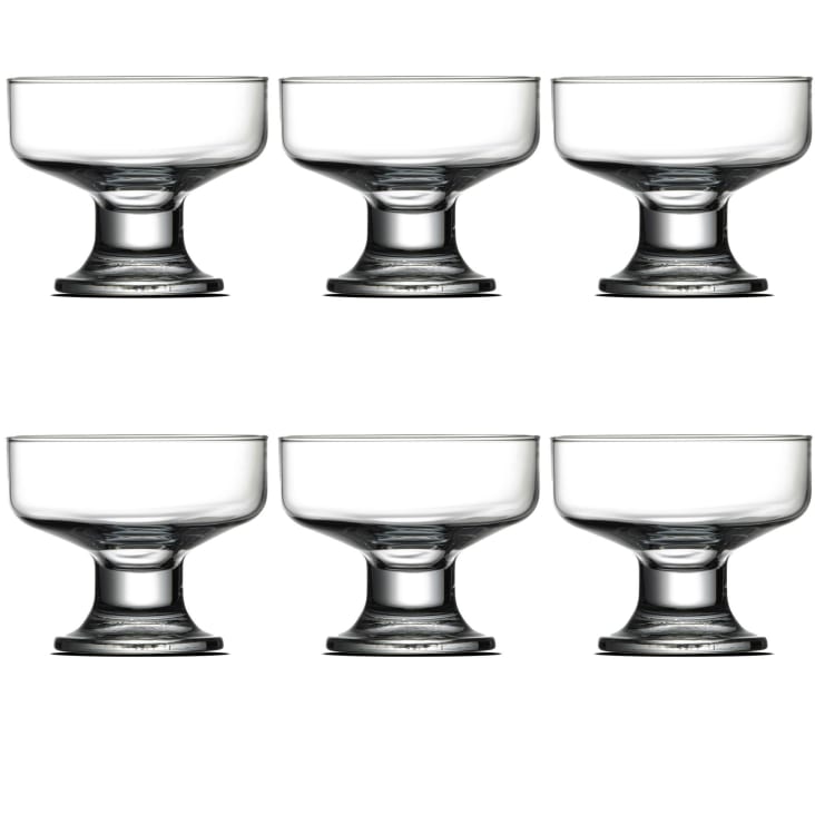 6 Coupes à Glace Vintage La Rochère – Verre Ambré, France (Occasion, Très Bel état)