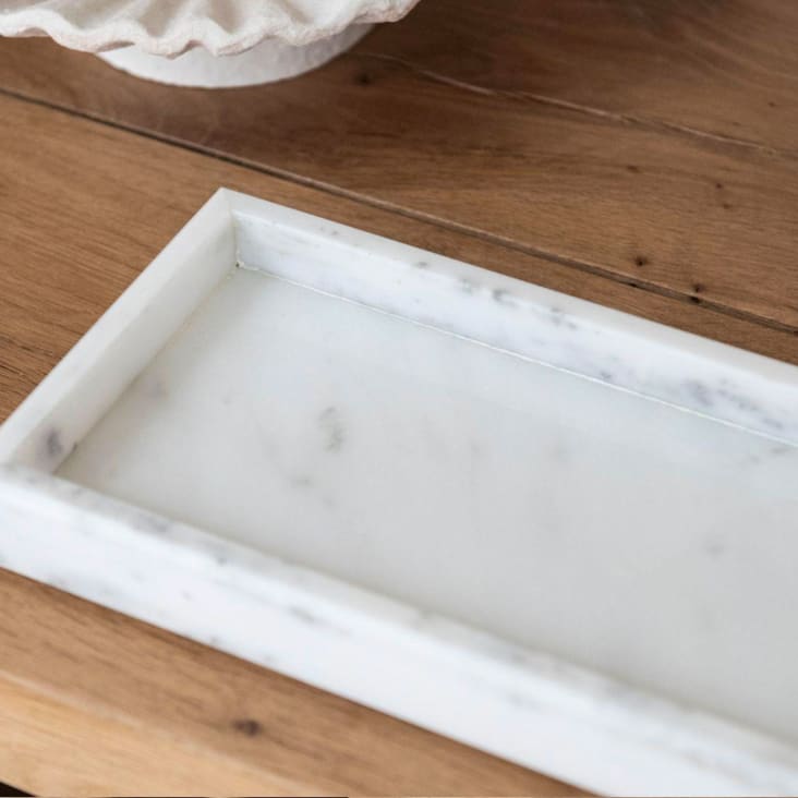 Plateau Rangement Salle De Bain Silicone - 20x10cm, Blanc, Antidérapant, Pour Vanité Ou Déco