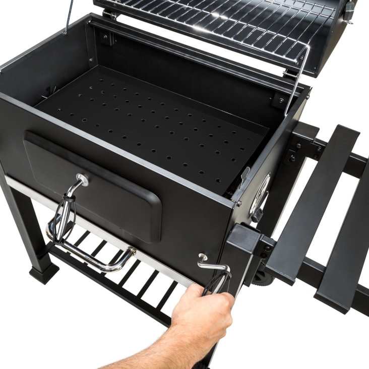 Barbecue A Carbone BBQ-Toro Con Griglia Sospesa - Diametro 64 Cm, Altezza 116 Cm, Con Manovella E Cassetto Cenere