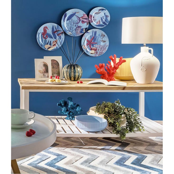 Platos decorativos de pared male set 4 pzs en porcelana azul Maisons du Monde