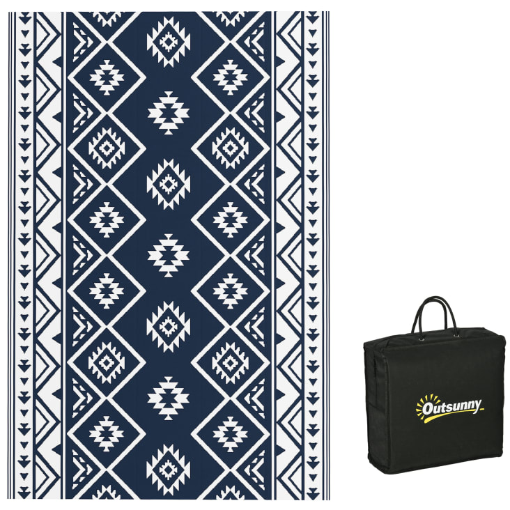 OutdoorTeppich Kunststoff Blau+Weiß Maisons du Monde