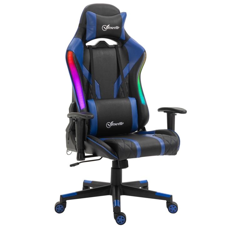 Vinsetto Gaming Chair Kunstleder Schaumstoff Nylon Stahl 65L x 65B x 121-129H cm Schwarz+Blau kaufen bei Vinsetto Gaming Chair Kunstleder Schaumstoff Nylon Stahl 65L x 65B x 121-129H cm Schwarz+Blau kaufen bei