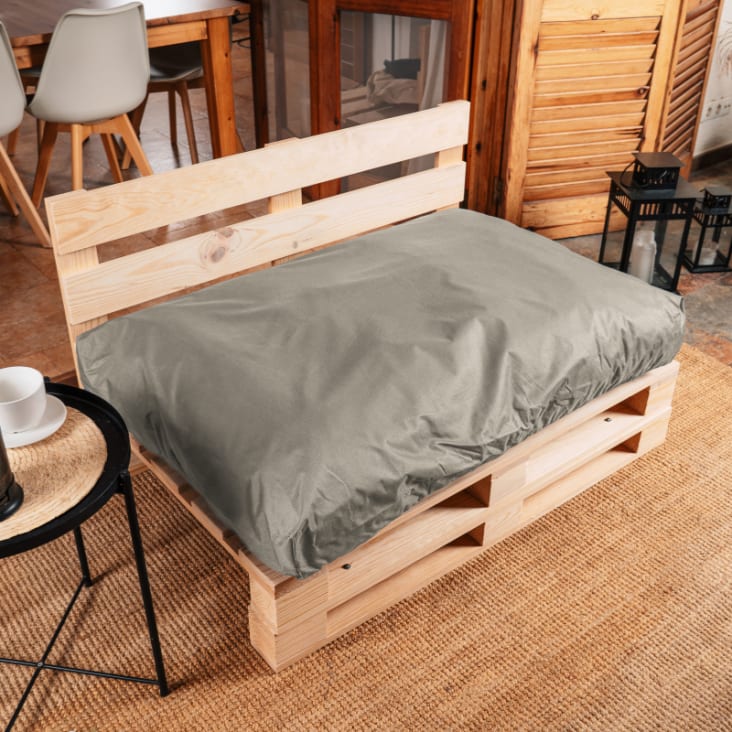 Coussin Pour Palette Extérieur Ambientehome 120x80 Cm - Gris Clair - Résistant Aux UV