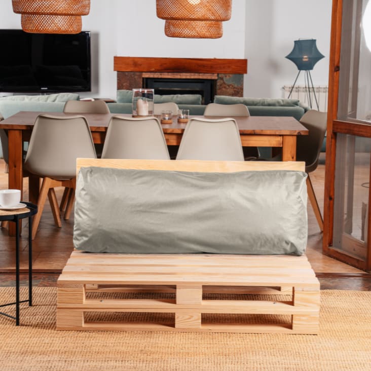 Beo Coussin Dossier Palette 60x40 Cm – Imperméable, Lavable, Fabriqué UE – Gris AUB94