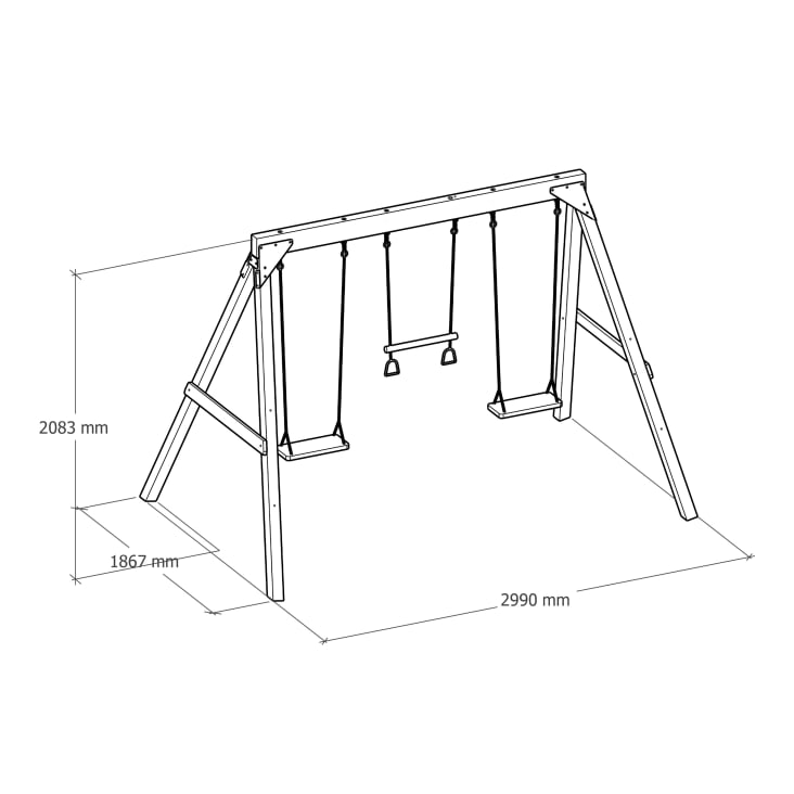 Balançoire en bois pour enfants et adultes - Corde jute durable - Charge maximale 200 kg Balançoire en bois pour enfants et adultes - Corde jute durable - Charge maximale 200 kg