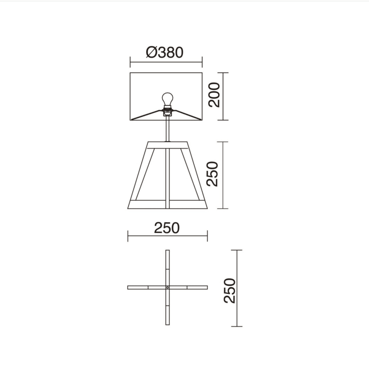Lampe à poser en bois noir, abatjour blanc H 45cm Kara Maisons du