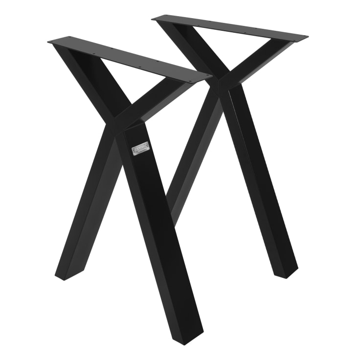 Set Di 2 Gambe In Acciaio A Forma Di X Per Mobili Fai Da Te – 59x72 Cm, Ideali Per Tavoli, Banconi E Scrivanie, Stile Industriale Nero