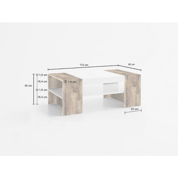 mesa de centro de arce macizo