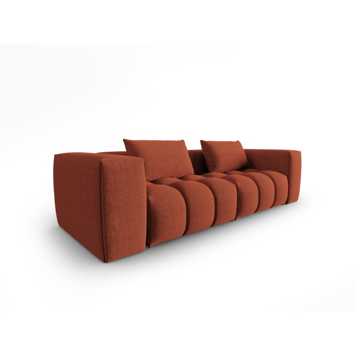 Canapé modulable 3 places en tissu structurel corail Lorella | Maisons ...