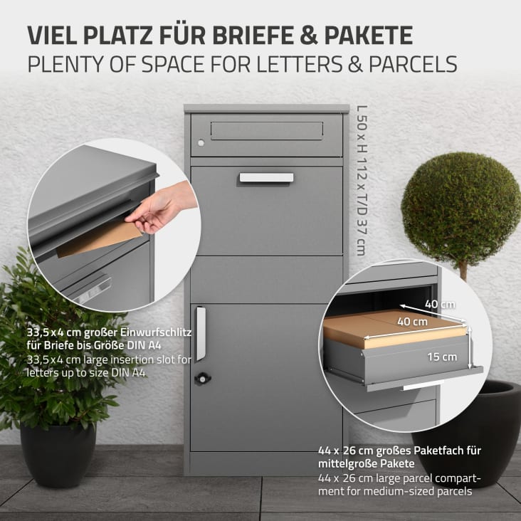 Buzon para paquetes acero inoxidable gris Maisons du Monde