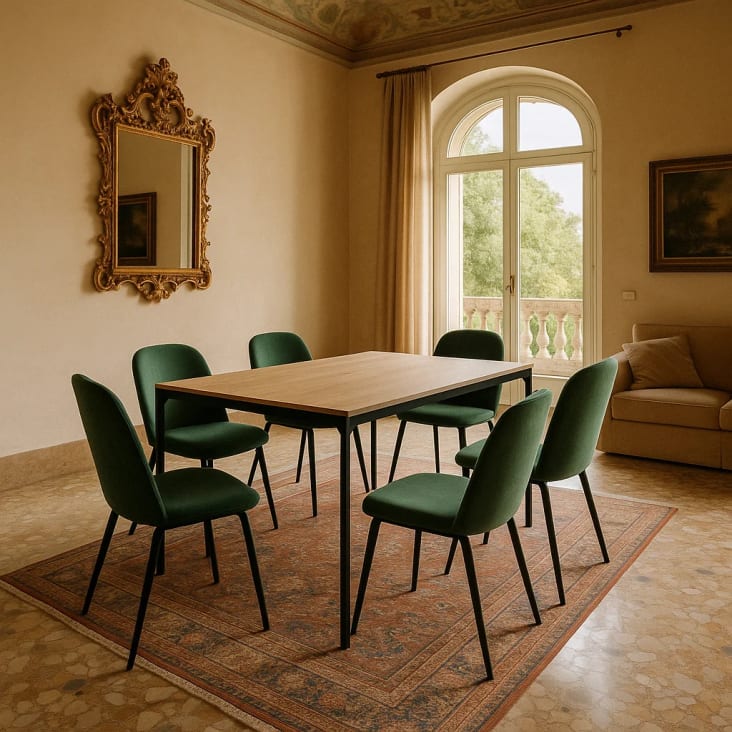 Tavolo Da Pranzo 120x60cm In Effetto Rovere - Moderno Con Gambe Acciaio Per Casa E Ufficio - Foto 2