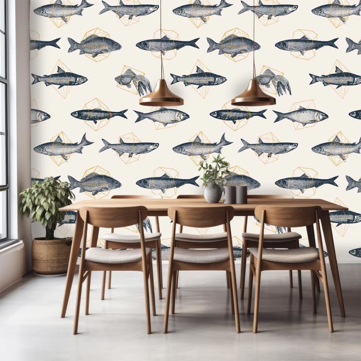 Tapete Fische in Geometrie 208x270cm | Maisons du Monde, حجم الصورة 732x732