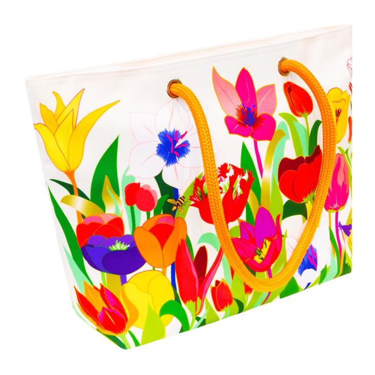 Pylones Einkaufstasche 'My Daily Bag' – Mit Mohnblumen-Muster, Reißverschluss & Innentasche – 48x34x14 Cm