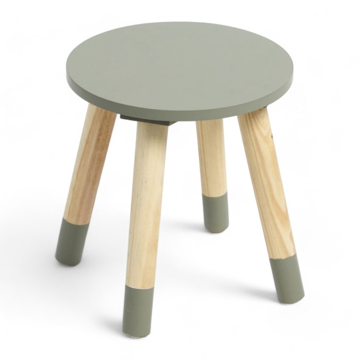 Petit Tabouret Rond En Bois 25x25x21 Cm - Support De Plantes, Table D'appoint, Tabouret Enfant Multi-usage