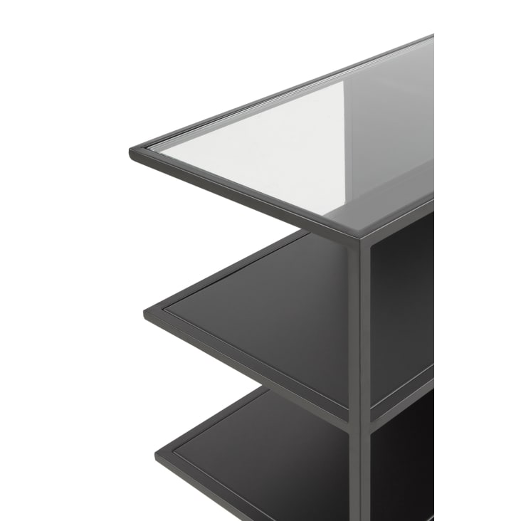 Console d'entrée design - métal noir & verre TULUM | Consoles | Pier Import