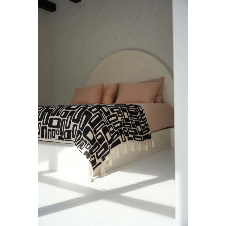 Jeté de lit en coton naturel motifs aztèques noirs 128x240-2025_summer cropped-2