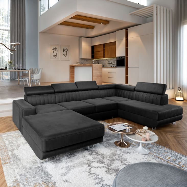 Ecksofa Mit Schlaffunktion Schwarz