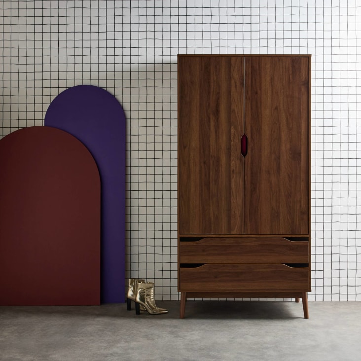 Armoire dressing vintage décor bois 2 portes Nepal Maisons du Monde