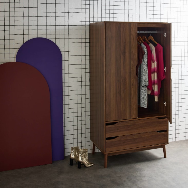 Armoire dressing vintage décor bois 2 portes Nepal Maisons du Monde