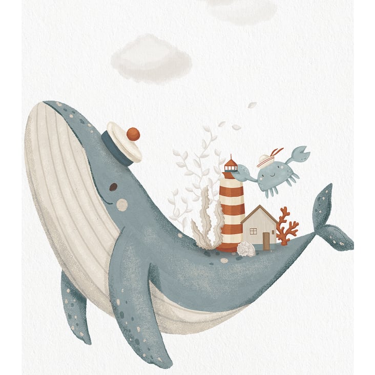 Affiche baleine 30 x 40 cm Lotan | Maisons du Monde