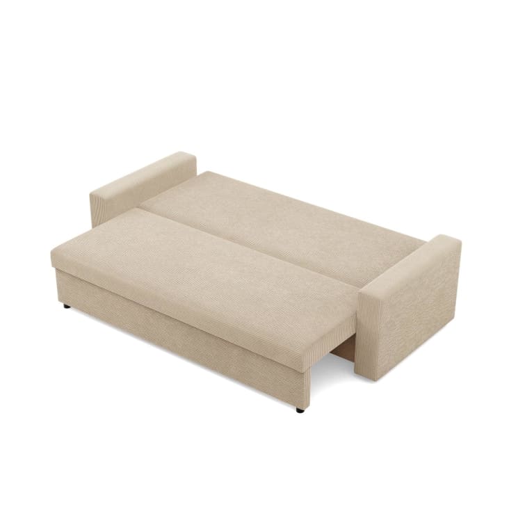 Sofa 3Sitzer mit Schlaffunktion, Cord Beige Neo Maisons du Monde