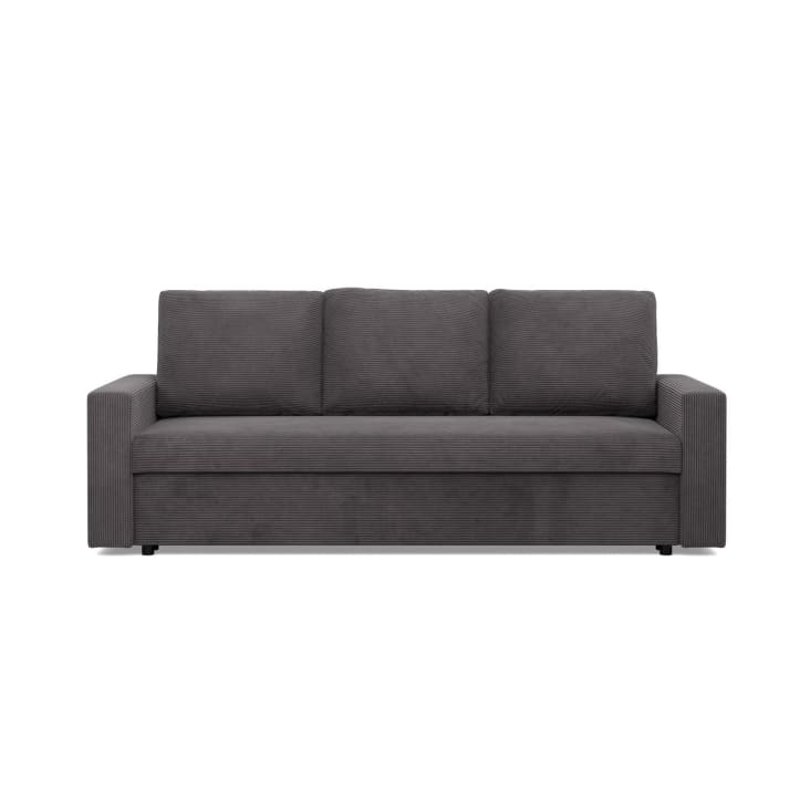 Sofa 3Sitzer mit Schlaffunktion, Cord Dunkelgrau Neo Maisons du Monde