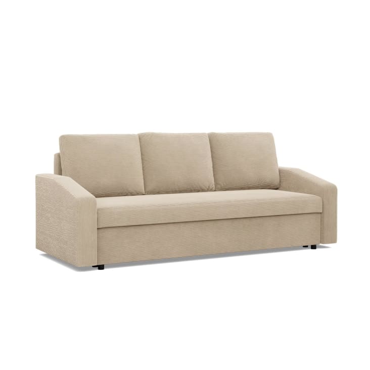 Sofa 3Sitzer mit Schlaffunktion, Cord Beige Neo Maisons du Monde
