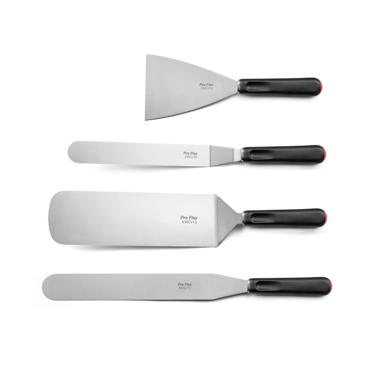 Juego de 4 espátulas de cocina de acero x30cr13, negras Pro flex ...