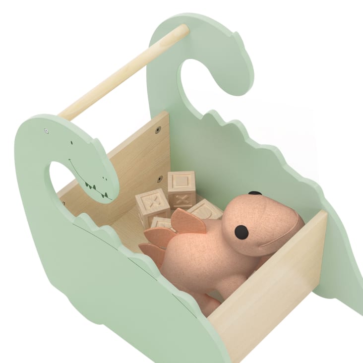 Joyz houten speelgoedkist, dino, 57x31,5x49 cm, groen-natuur