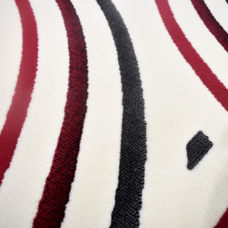 Tapis salon tissé motif géométrique doux et soyeux, rouge 160x225