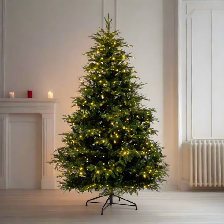 Alberi Di Natale Con Led Incorporati Albero di natale con Micro Led Incorporati 80% PE Effetto Rea AURORA