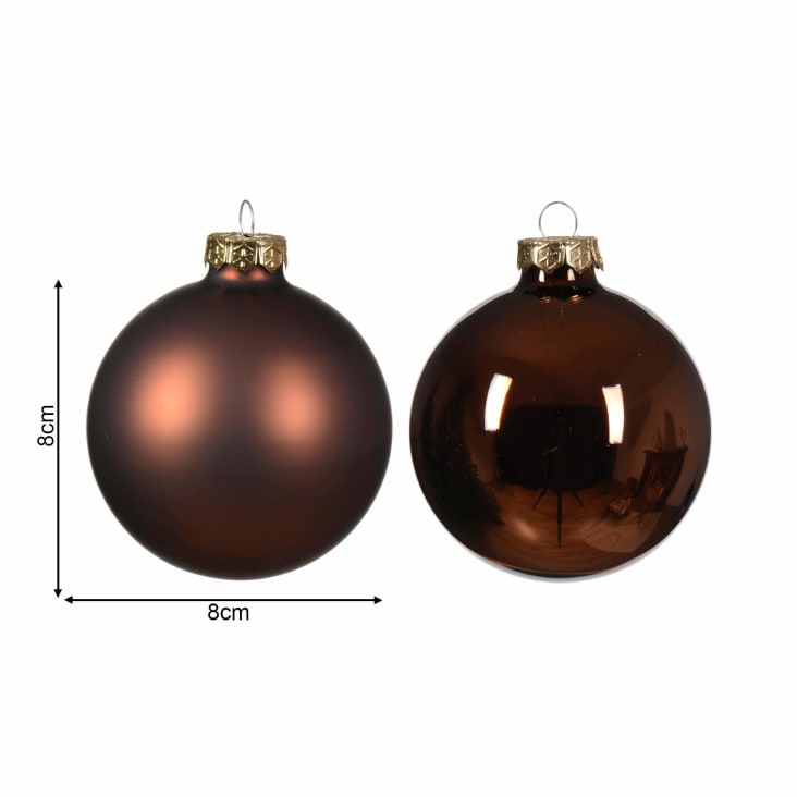 16er Set Weihnachtskugeln aus Glas, Ø 8 cm, braun Maisons du Monde