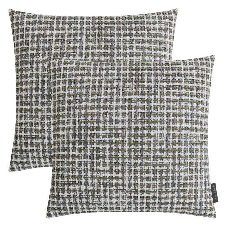 Housses de coussin jacquard velours tons de vertLot de 245x45 Viviana