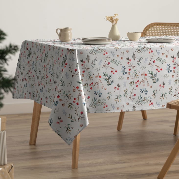 Mantel navidad impermeable algodón tacto tela 160x100 cm Garland