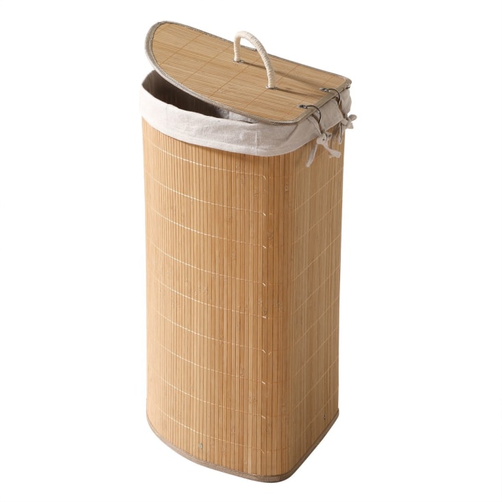 Cestino Per Rifiuti In Legno Con Coperchio A Ribalta | Design Elegante Stile Giapponese, Colore Noce | Per Casa, Ufficio, Camera