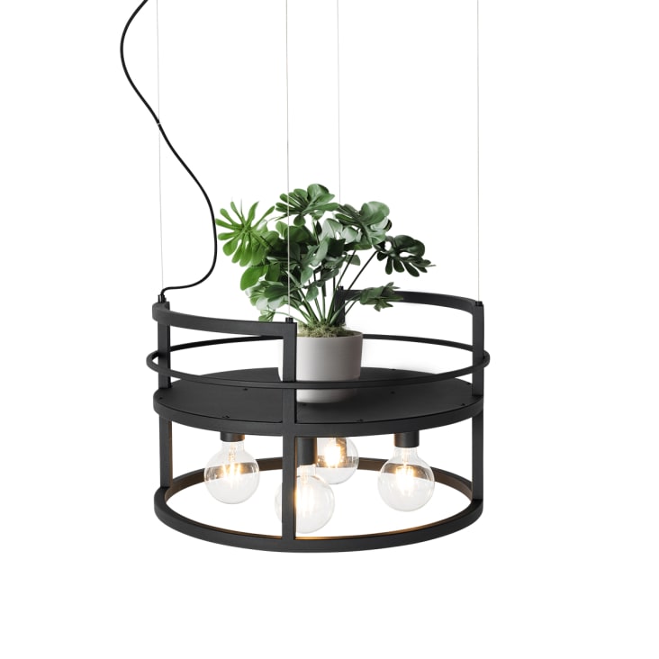 LynPon Lustres Noirs Plafonniers Salon, 6 Lumières Suspension Luminaire Classique Moderne