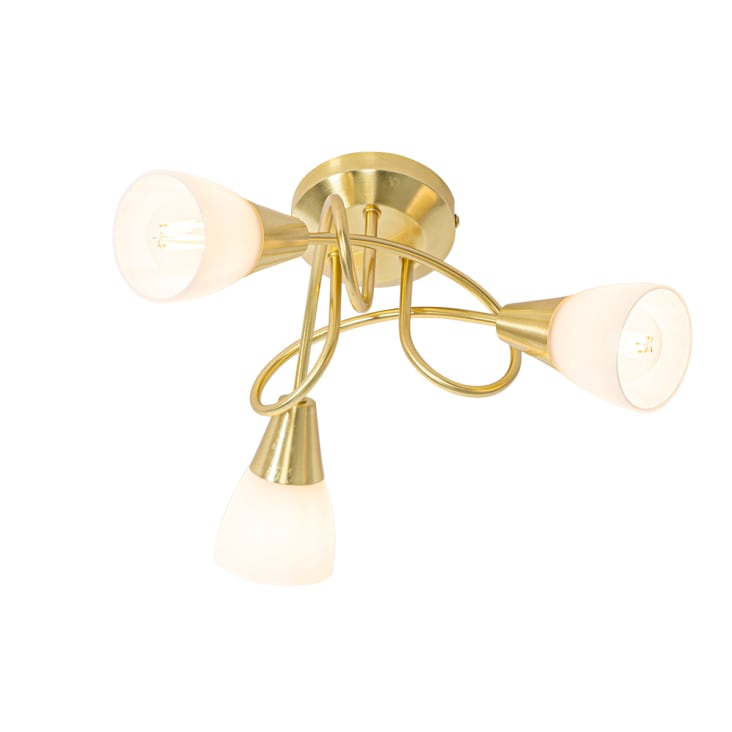 STANBOW Deckenleuchte Deckenlampe Einziehbarer Lampenschirm,Beige Triple Velvet Kronleuchter, LED wechselbar, Dimmbar LED fest integriert,3 CCT lampe für Schlafzimmer,Küche,Büro