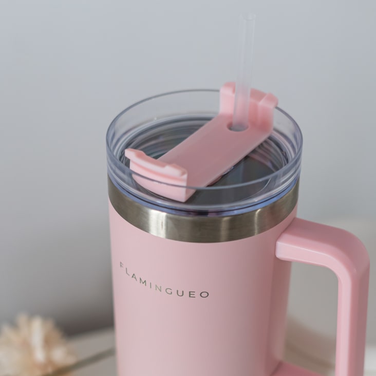 Botella Terminca Botella térmica con pajita acero inoxidable 1,18 litros rosa | Maisons ...