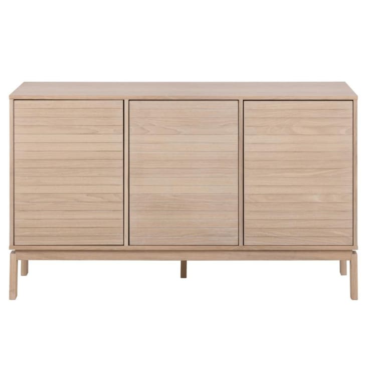 Buffet bas de salle à manger en chêne blanchi 3 portes L135 Liac