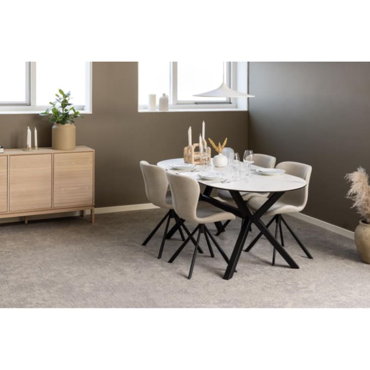 Buffet bas de salle à manger en chêne blanchi 3 portes L135 Liac