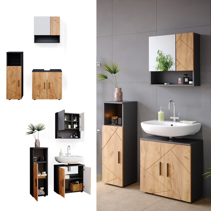 Badmöbel Set 3-teilig 60 cm: Ihr Komplettbad für Stil und Komfort () Badmöbel Set 3-teilig 60 cm: Ihr Komplettbad für Stil und Komfort