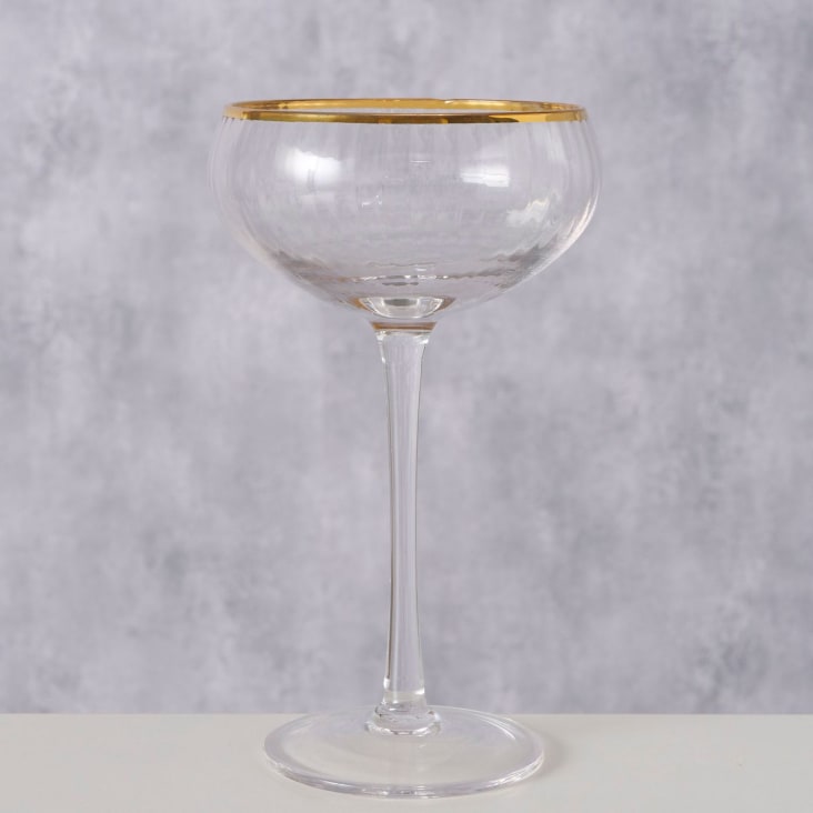 Flûte à champagne en verre et liseré doré 10x10x17cm Maisons du Monde