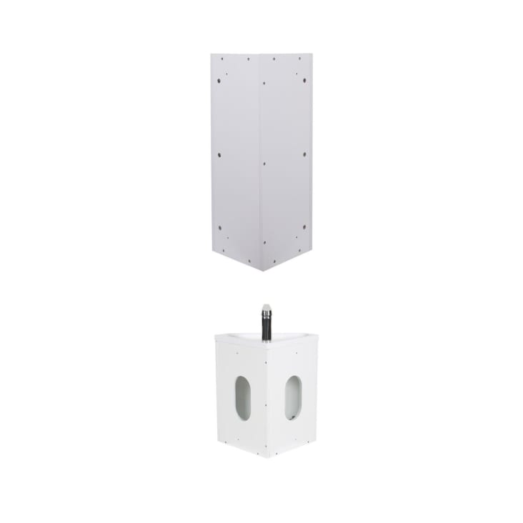 Ensemble lavemains d'angle blanc + vasque + armoire de toilette Skino