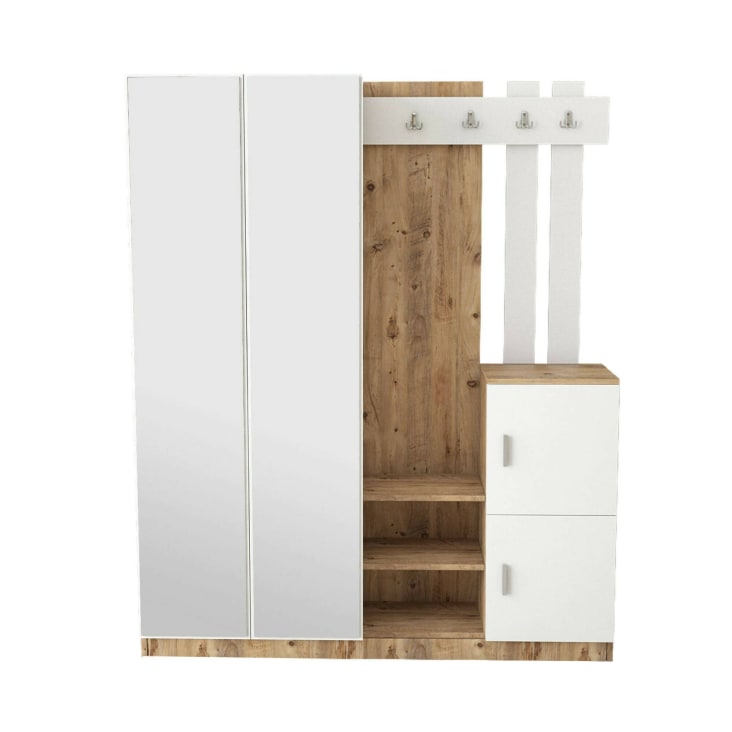 Muebles de entrada efecto madera roble, blanco 147x38 cm Dgautier