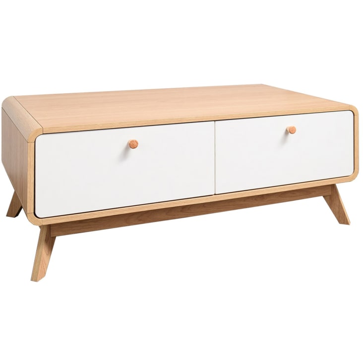 Meuble TV Blanc Avec éclairage LED RGB 24 Couleurs – 2 Tiroirs, étagères Verre, 200 Cm, Design Moderne